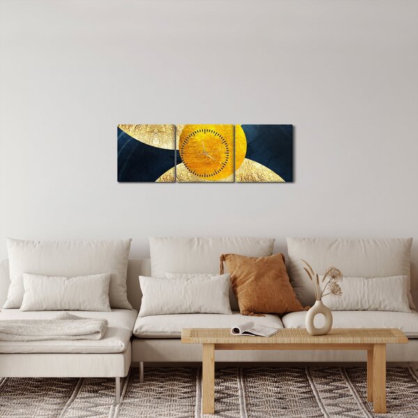 Obraz - Kruhy (s hodinami) (90x30 cm)