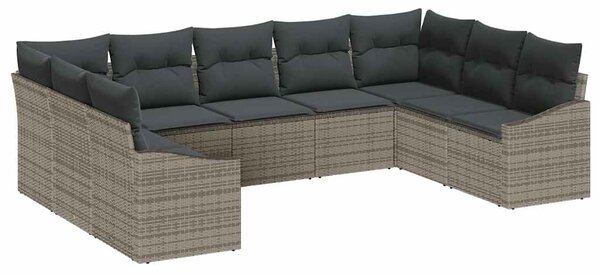 Set pohovek 9 ks Šedá polyratan 3346879