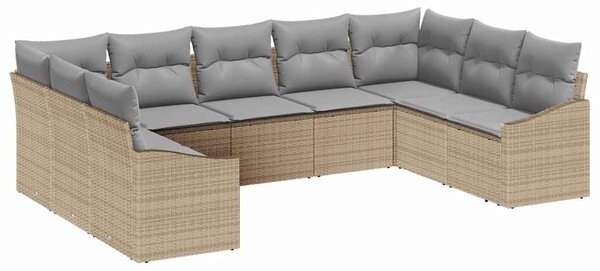 Set pohovek 9 ks Béžová polyratan 3346880