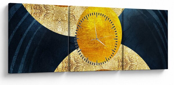 Obraz - Kruhy (s hodinami) (90x30 cm)