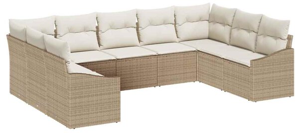 Set pohovek 9 ks Béžová polyratan 3346881