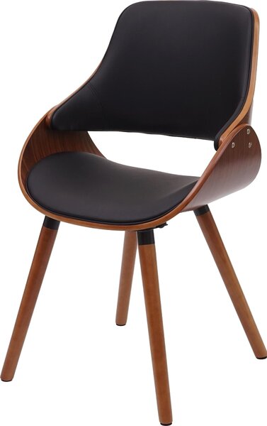 Jídelní židle HWC-D23, kuchyňská židle, retro design Imitace kůže černá