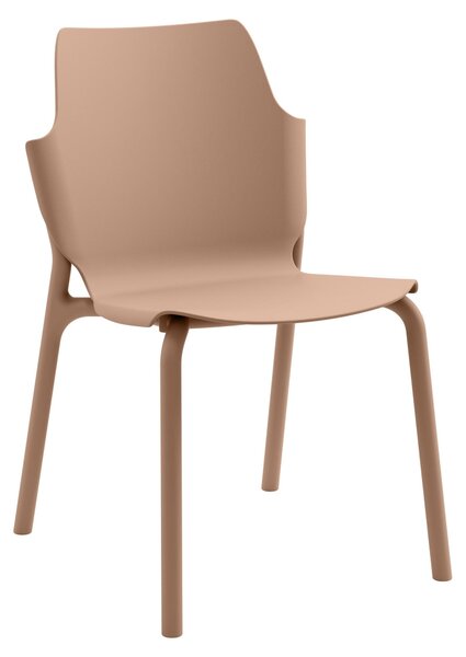 Stohovatelná kuchyňská židle Rebecca Mobili Kador 83 x 56 x 47 cm, polypropylen, barva mocha, moderní design, sada 2 ks