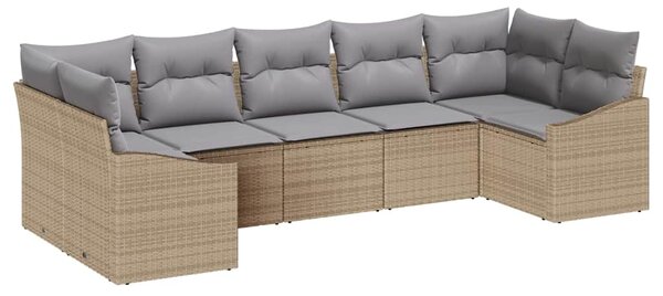 Set pohovek 7 ks Béžová polyratan 3346870