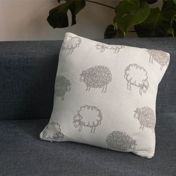 Pletený povlak DESIGN ovečky smetanovobéžová 45 x 45 cm