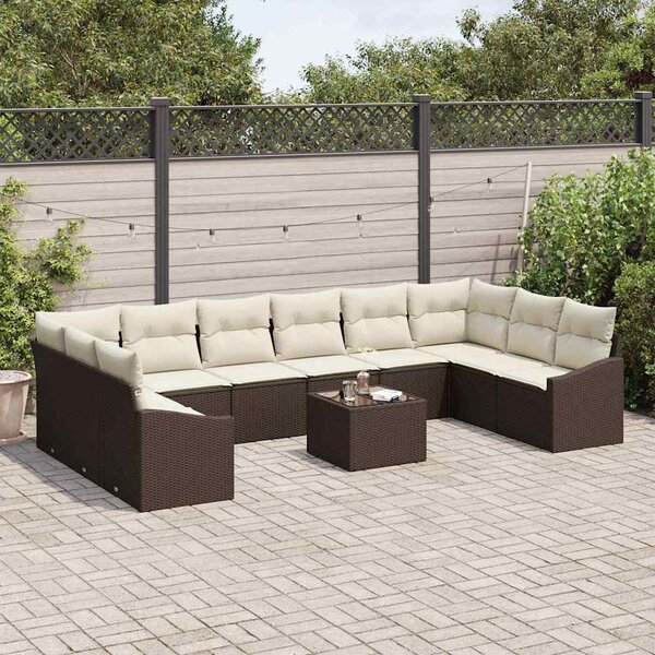 Set pohovek 11 ks Hnědá polyratan 3346908