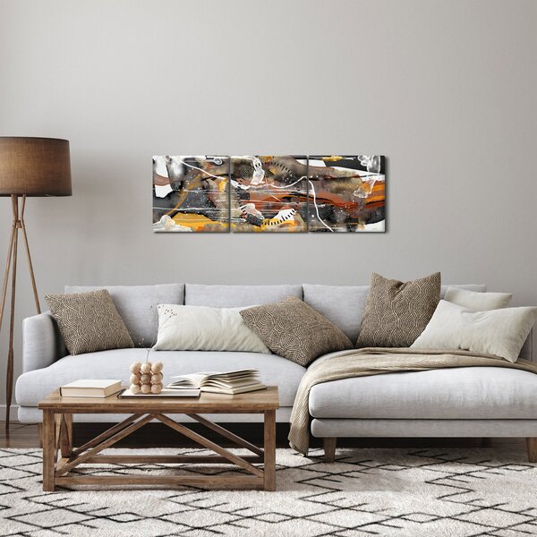 Obraz - Abstrakce (s hodinami) (90x30 cm)