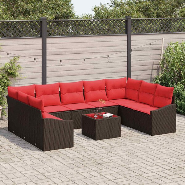 Set pohovek 10 ks Hnědá polyratan 3346894