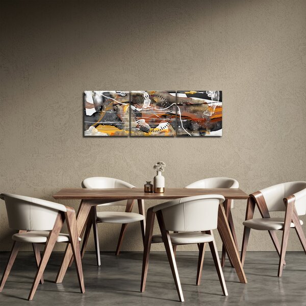 Obraz - Abstrakce (s hodinami) (90x30 cm)
