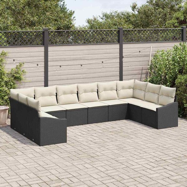 Set pohovek 10 ks Černá polyratan 3346897