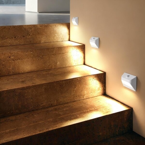 Immax 08308L - LED Nab schod sv se senz STEP LIGHT 0,3W/3,7V 2200 mAh IP53 bílá