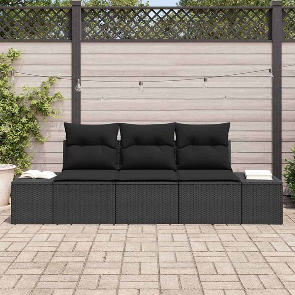Set pohovek 3 ks Černá polyratan 3346923