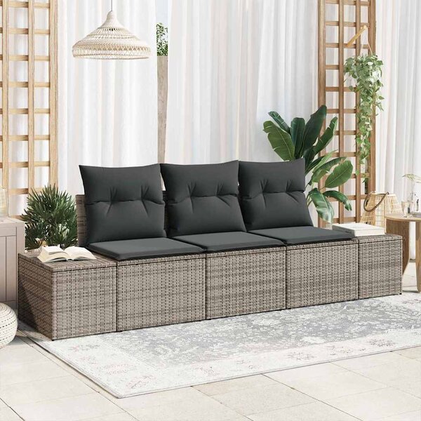 Set pohovek 3 ks Šedá polyratan 3346919
