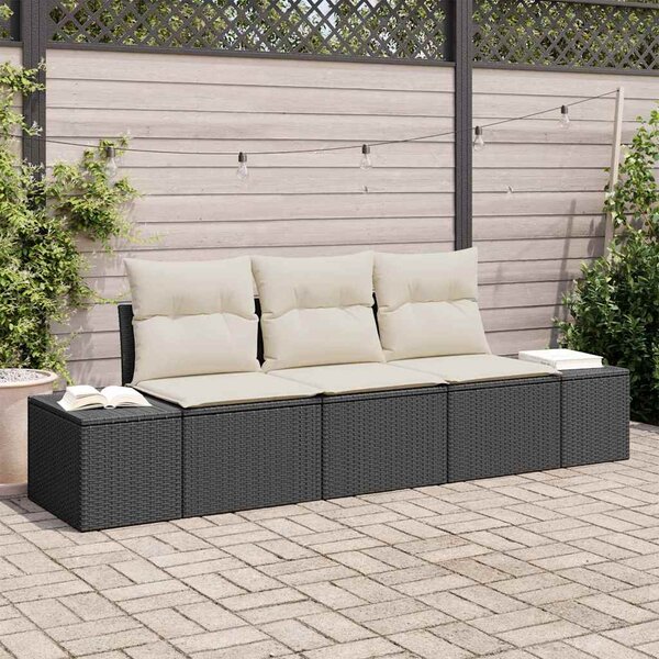 Set pohovek 3 ks Černá polyratan 3346917