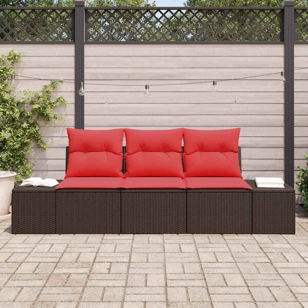 Set pohovek 3 ks Hnědá polyratan 3346924