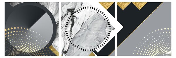 Obraz - Texturoavná koláž (s hodinami) (90x30 cm)