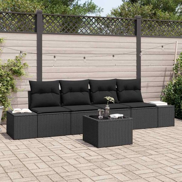 Set pohovek 5 ks Černá polyratan 3346933