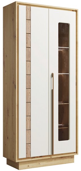 Obývací stěna KEKS + LED osvětlení | 4 díly | 308 cm | artisan/kašmír/dřevo dub