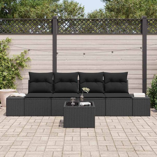 Set pohovek 5 ks Černá polyratan 3346933