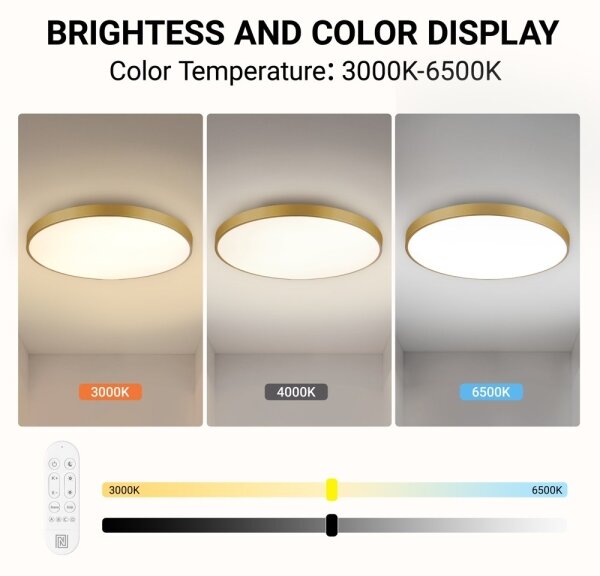 Immax NEO 07312L-LED Stm strop sv SEMPLICI 128W/230V pr.100cm Wi-FiTuya zlatá+DO