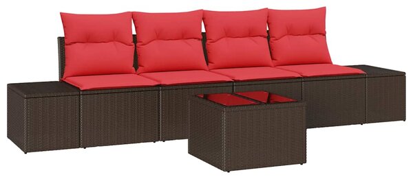 Set pohovek 5 ks Hnědá polyratan 3346934