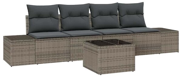 Set pohovek 5 ks Šedá polyratan 3346929