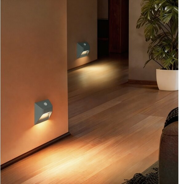 Immax 08309L - LED Nab schod sv se senz STEP LIGHT 0,3W/3,7V 2200 mAh IP53 šedá