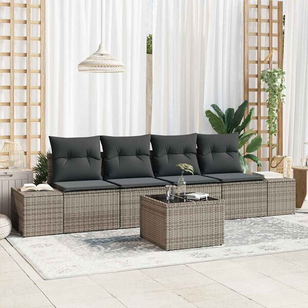 Set pohovek 5 ks Šedá polyratan 3346929