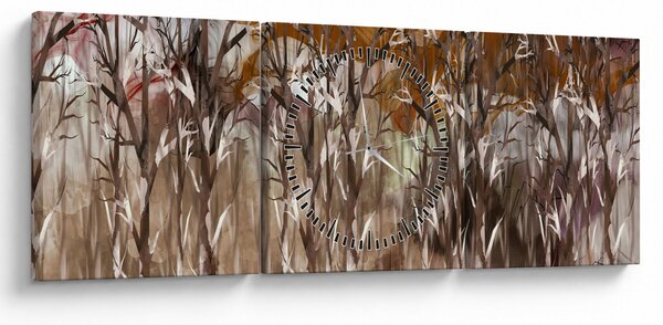 Obraz - Stromy (s hodinami) (90x30 cm)