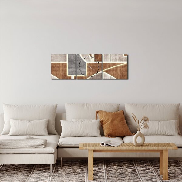 Obraz - Tvary (s hodinami) (90x30 cm)