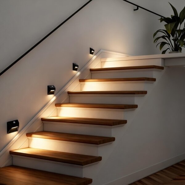Immax 08307L - LED Nab schod sv se senz STEP LIGHT 0,3W/3,7V 2200 mAh IP53 černá