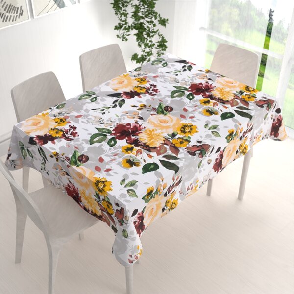 Biante Bavlněný obdélníkový ubrus Sandra SA-217 Velké žluté květy 50x100 cm