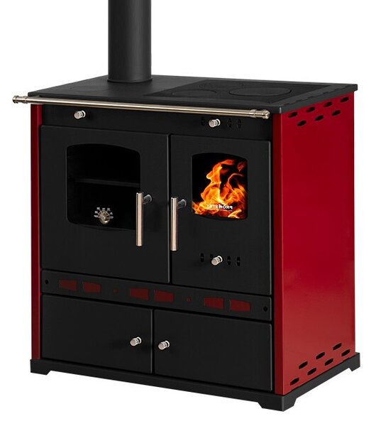 P. Eco LUX Bordo - litinová kamna na dřevo s výkonem 7,38 kW LEVÁ