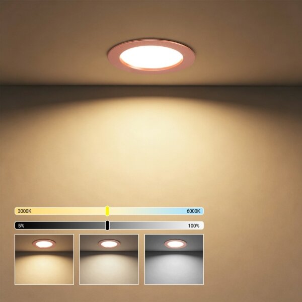Immax NEO 07330L -LED Stm podhled sv DOWN LED/12W/230V Wi-Fi Tuya pr. 12 cm rose