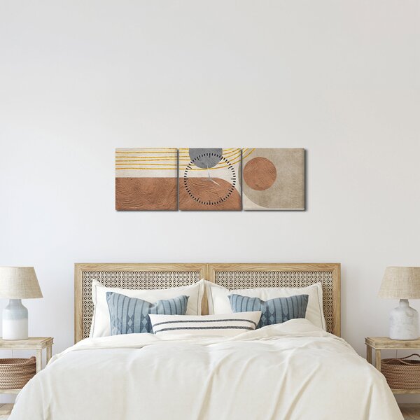 Obraz - Moderní koláž (s hodinami) (90x30 cm)