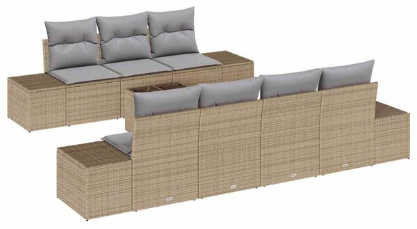 Sada zahradních pohovek 8 ks Beige a šedá polyratan 3355639