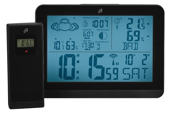 Auriol® Bezdrátová meteostanice s podsvíceným displejem (černá) (100384257001)