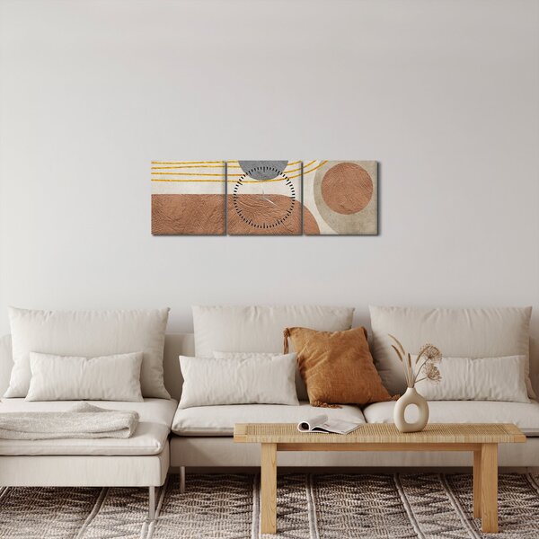 Obraz - Moderní koláž (s hodinami) (90x30 cm)
