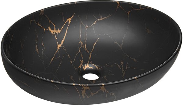 Comad Mona umyvadlo 51x39 cm oválné na pult černá matný UN-MONA-MB12