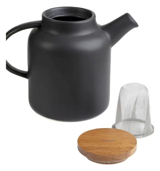 Keramická konvice se sítkem Poline Black 1,5 l Homla