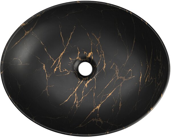 Comad Mona umyvadlo 51x39 cm oválné na pult černá matný UN-MONA-MB12