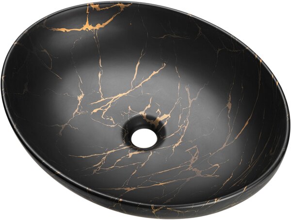 Comad Mona umyvadlo 51x39 cm oválné na pult černá matný UN-MONA-MB12