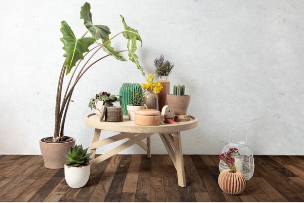 Konferenční stolek ze dřeva mindi Kave Home Thais, ø 80 cm