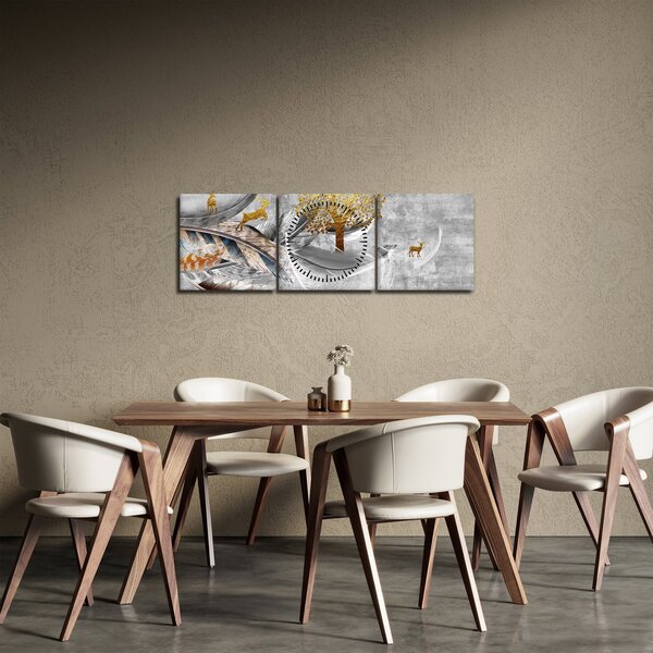 Obraz - Koláž (s hodinami) (90x30 cm)