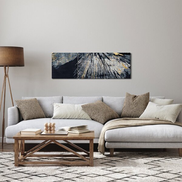Obraz - Abstrakce (s hodinami) (90x30 cm)