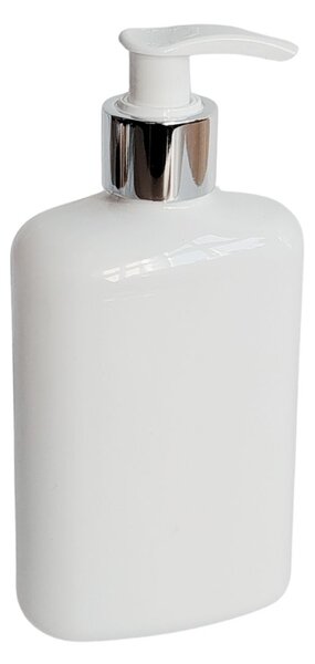 Dávkovač na mýdlo 250 ml bílý s bílo-stříbrnou pumpičkou LIMA