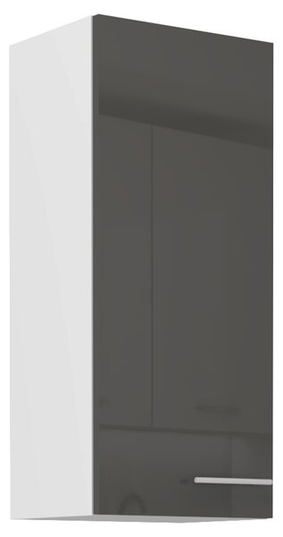 LARA gr | horní skříňka 40G-90 1F s policemi | 40 cm | UNI dvířka | VYSOKÁ | šedá lesk