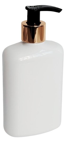Dávkovač na mýdlo 250 ml bílý s černo-zlatou pumpičkou LIMA
