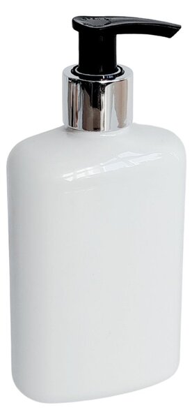 Dávkovač na mýdlo 250 ml bílý s černo-stříbrnou pumpičkou LIMA