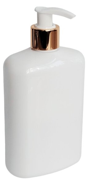 Dávkovač na mýdlo 400 ml bílý s bílo-zlatým dávkovačem LIMA